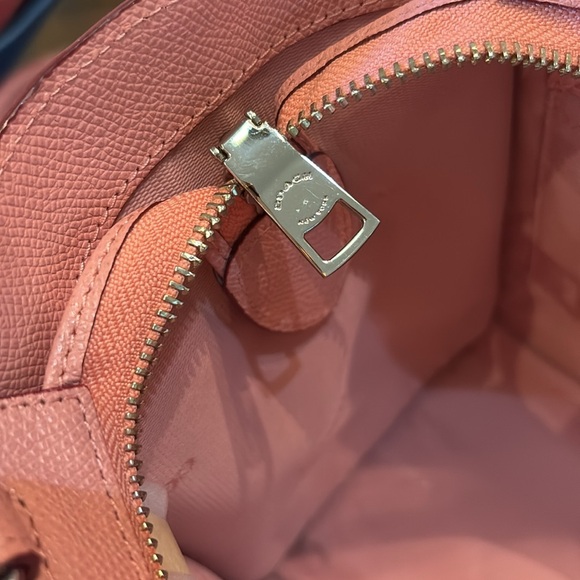 🆕 Coach Classic Pink Pebbled Leather Logo Tag removable strap Tote Bag - Picture 6 of 16